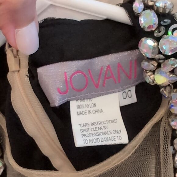 NWT Jovani Sleeveless Short Dress 98044, black/silver - Picture 10 of 11